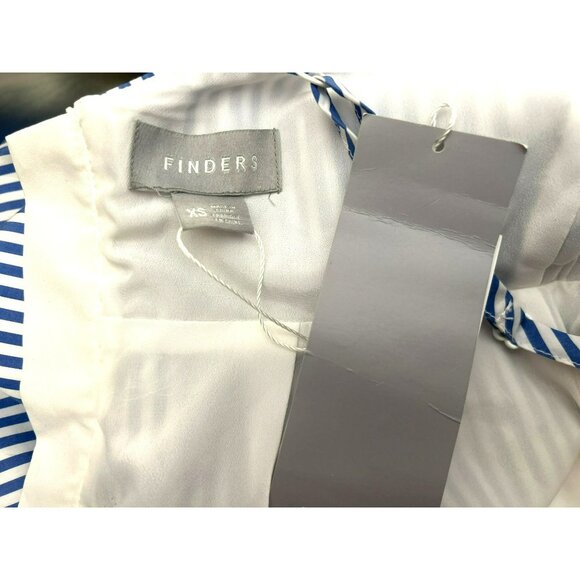 Finders Keepers Blue White Blow Your Mind Romper Size XS Preppy Revolve NWT - Picture 6 of 9